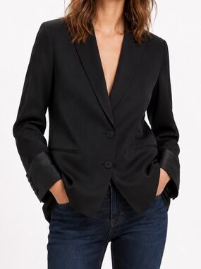 Rag & Bone - Women's Suit Tuxedo Blazer Jacket - Black - Size 10